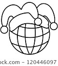Christmas Groovy Swirled Ornament Ball Coloring Image doodle 120446097