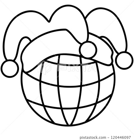 Christmas Groovy Swirled Ornament Ball Coloring Image doodle 120446097