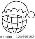 Christmas Groovy Swirled Ornament Ball Coloring Image doodle 120446102