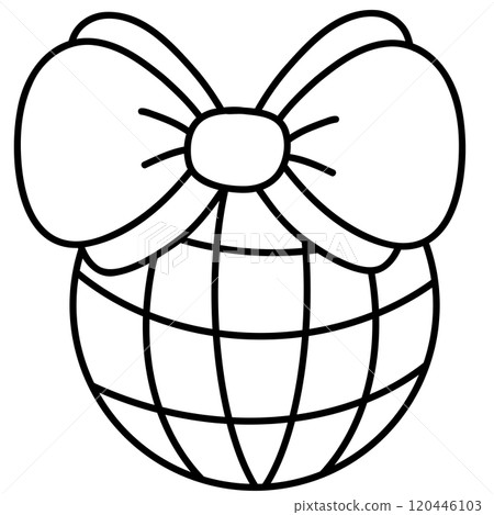 Christmas Groovy Swirled Ornament Ball Coloring Image doodle 120446103
