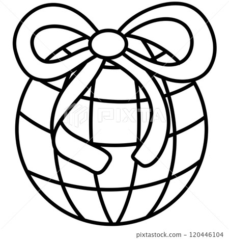 Christmas Groovy Swirled Ornament Ball Coloring Image doodle 120446104