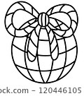 Christmas Groovy Swirled Ornament Ball Coloring Image doodle 120446105