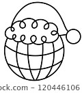 Christmas Groovy Swirled Ornament Ball Coloring Image doodle 120446106