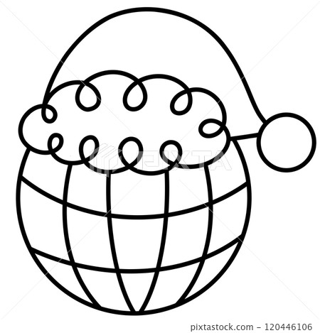 Christmas Groovy Swirled Ornament Ball Coloring Image doodle 120446106