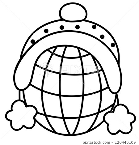 Christmas Groovy Swirled Ornament Ball Coloring Image doodle 120446109