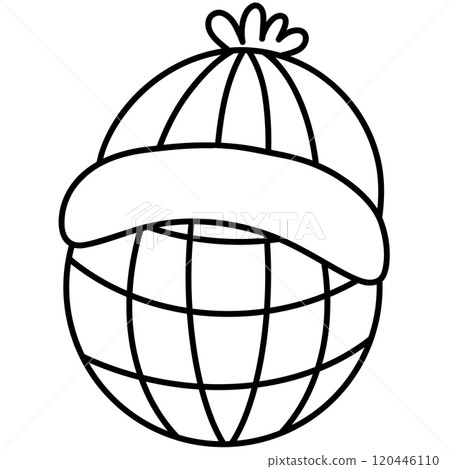 Christmas Groovy Swirled Ornament Ball Coloring Image doodle 120446110