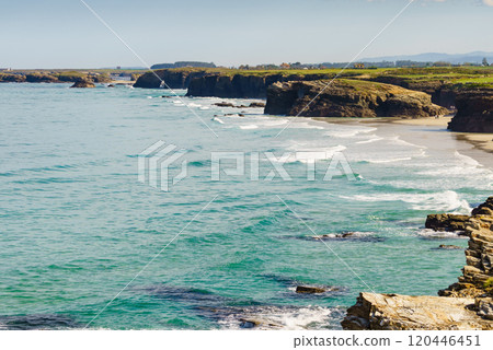Cathedral Beach in Galicia Spain. 120446451