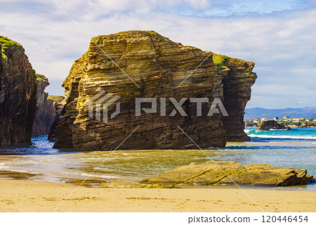 Cathedral Beach in Galicia Spain. Cathedral Beach in Galicia Spain. 120446454