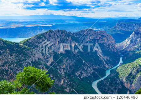 Mountain landscape, Verdon Gorge in France. Mountain landscape, Verdon Gorge in France. 120446480