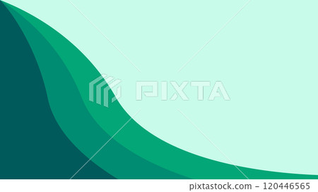 Serene green wave abstract background, wallpaper wavy calm pattern 120446565