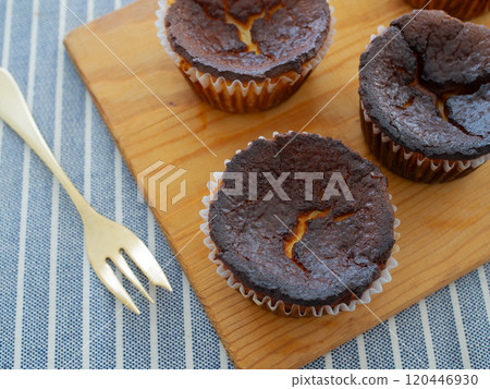 Homemade mini Basque cheesecakes Homemade mini Basque cheesecakes 120446930