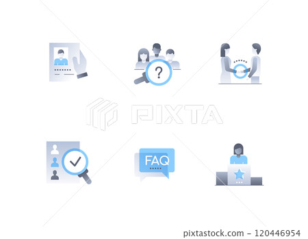 Interview and hiring - flat design style icons set 120446954