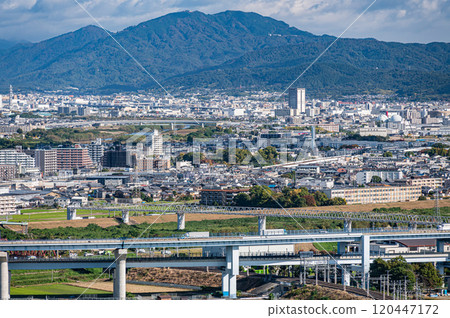 從京都府八幡市男山展望台眺望京都市 120447172