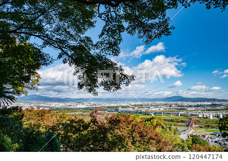 從京都府八幡市男山展望台眺望京都市 從京都府八幡市男山展望台眺望京都市 120447174
