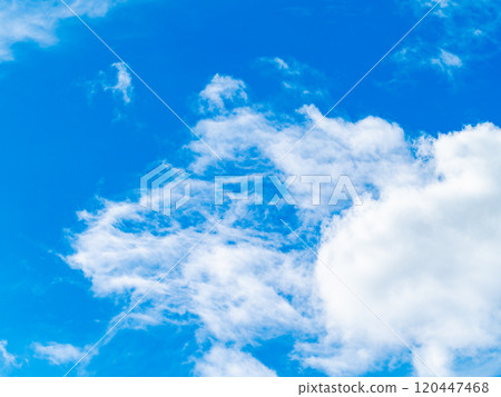 A refreshing autumn scene: a dynamic view of blue skies and clouds 120447468