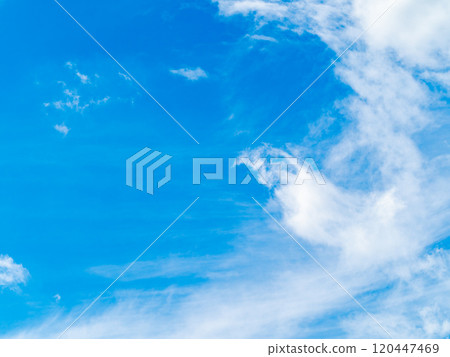 A refreshing autumn scene: a dynamic view of blue skies and clouds 120447469