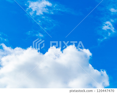 清爽的秋景－藍天白雲營造出的動感風景 120447470