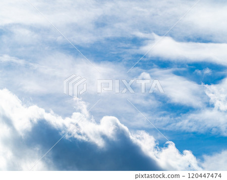 A refreshing autumn scene: a dynamic view of blue skies and clouds A refreshing autumn scene: a dynamic view of blue skies and clouds 120447474
