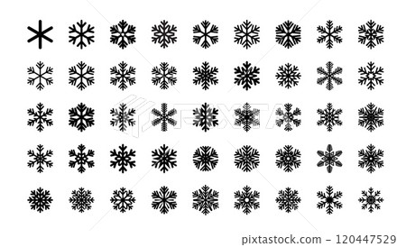 Vector Snowflakes icons. Blue Snowflake. Winter snow. Merry Christmas pattern Vector Snowflakes icons. Blue Snowflake. Winter snow. Merry Christmas pattern 120447529