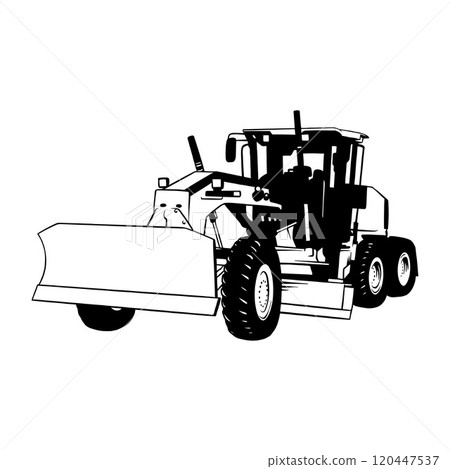 Grader Heavy Equipment - Heavy Machinery, Construction Machinery Stencil Cut File 120447537