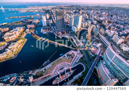 Yokohama cityscape in Japan. View of the Nippon Maru, Sakuragicho Station, the Ropeway station building on the Sakuragicho side, Noge, etc. Yokohama cityscape in Japan. View of the Nippon Maru, Sakuragicho Station, the Ropeway station building on the Sakuragicho side, Noge, etc. 120447569