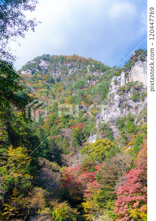 [紅葉素材]昇仙峽的象徵－覺園坊的紅葉【山梨縣】 120447769