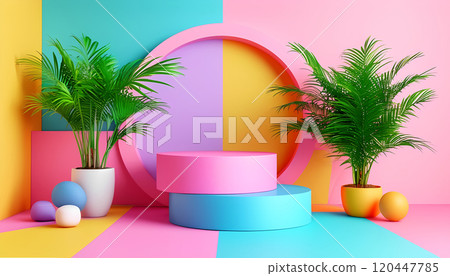 Colored background, podium pedestal for product 120447785