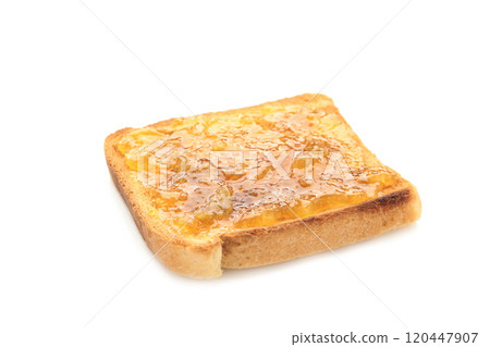 Toast with jam isolated on white background Toast with jam isolated on white background 120447907