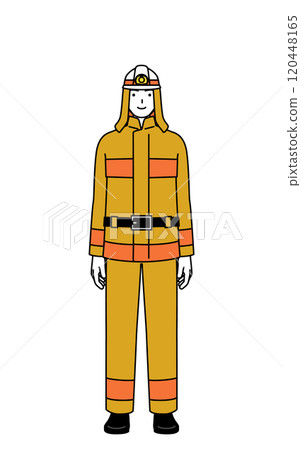 消防服的消防員面向前方 120448165