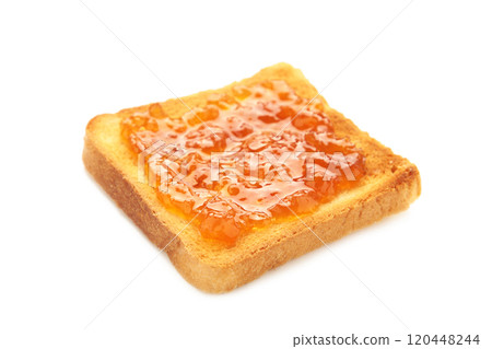 Toast with jam isolated on white background Toast with jam isolated on white background 120448244