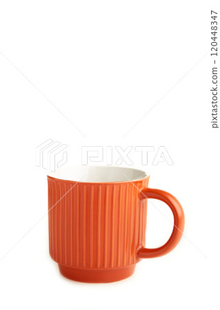 Orange cup isolated on a white background Orange cup isolated on a white background 120448347