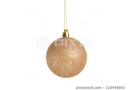 Christmas golden ball isolated on white background 120448842
