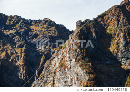 Gunma Prefecture, close-up of Eboshi Rock and Shokute Rock in Ichinokurazawa [Tanigawadake, Joshinetsu Kogen National Park] Minakami Town 120449258