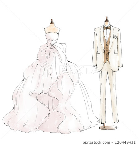 Wedding dress and tuxedo 120449431