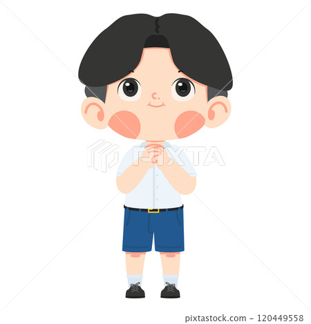 Little boy praying hope cartoon 120449558