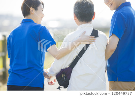 Caregiver, Assistance, Walking Caregiver, Assistance, Walking 120449757