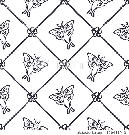 Seamless pattern with hand drawn red rose flowers inside trellis Seamless pattern with hand drawn red rose flowers inside trellis 120451040