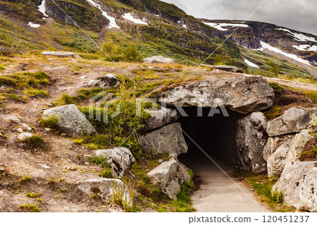 Vedahaugane entrance to bear cave, Norway Vedahaugane entrance to bear cave, Norway 120451237
