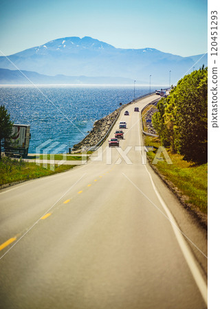 Road bridge Bolsoya, coast landscape Norway Road bridge Bolsoya, coast landscape Norway 120451293