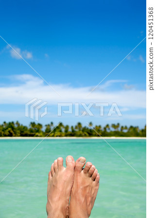 Feet, water and exotic beach 120451368