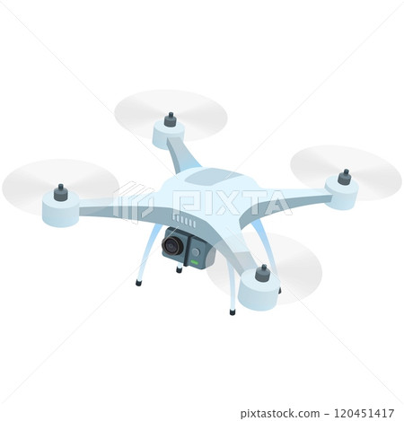 Drone with camera recording video icon vector 120451417