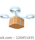 Drone fastfood package delivery vector flat illustration 120451435