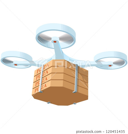 Drone fastfood package delivery vector flat illustration 120451435