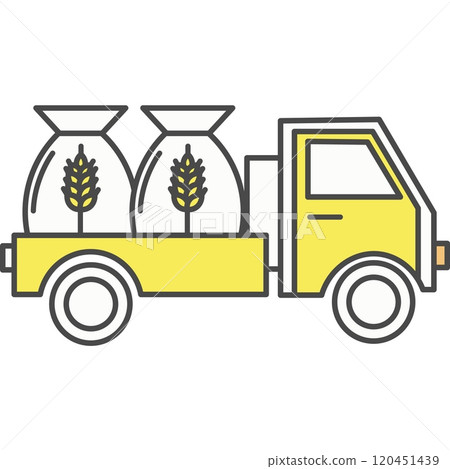 Transportation of wheat grain on delivery truck vector icon 120451439
