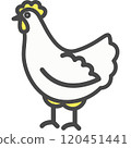 Hen farm bird silhouette vector icon 120451441