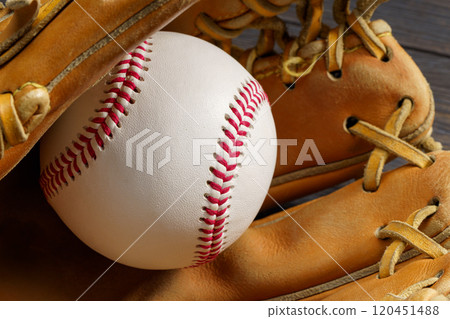 Baseball and glove 120451488