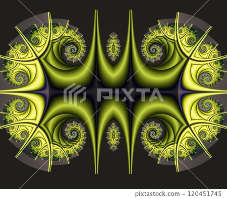 Computer generated abstract colorful fractal artwork 120451745