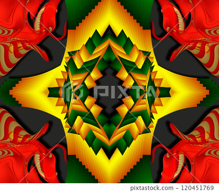 Computer generated abstract colorful fractal artwork 120451769