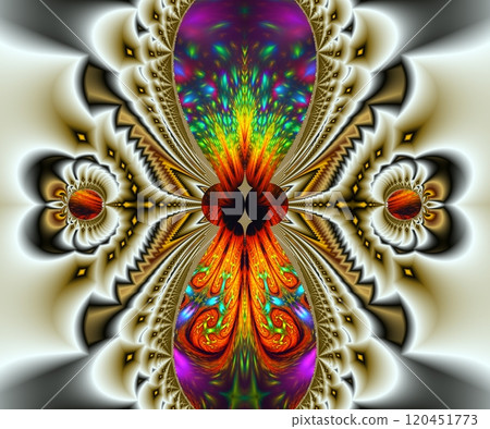 Computer generated abstract colorful fractal artwork 120451773