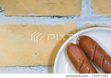 Sausage (brick background) 120451862